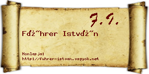 Führer István névjegykártya