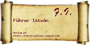 Führer István névjegykártya